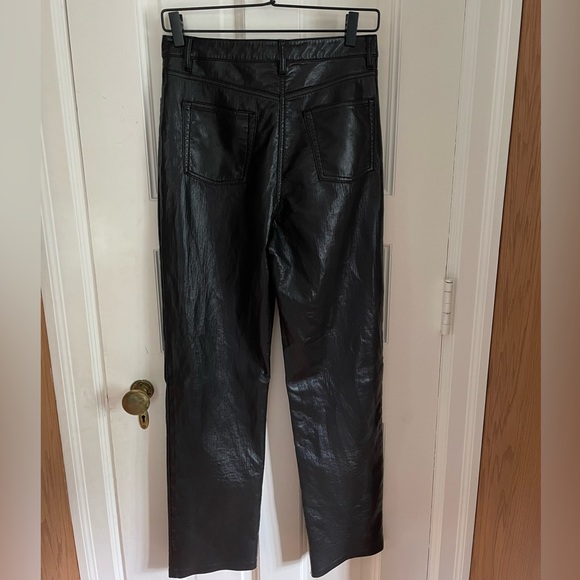 Wilfred Aritzia Faux Leather Straight Leg Melina Pants. 2022 Version. Size 6 - Picture 6 of 8